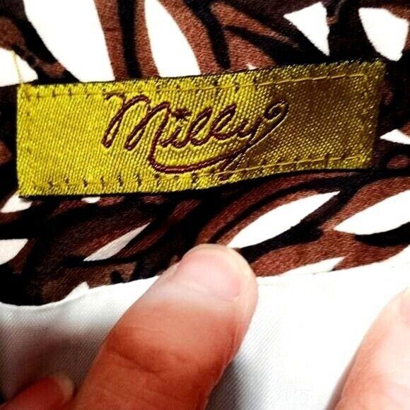 Milly Black, Brown, & White Sleeveless Floral Pencil Dress 2 - Picture 2 of 9